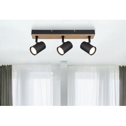 Globo - Точечный светильник 3xGU10/35W/230V черная/коричневая