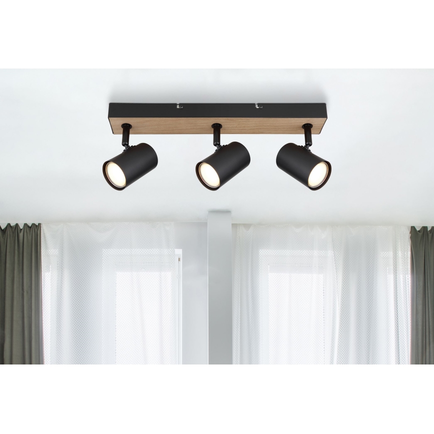 Globo - Точечный светильник 3xGU10/35W/230V черная/коричневая