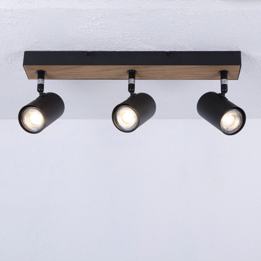 Globo - Точковий світильник 3xGU10/35W/230V чорний/коричневий