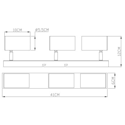 Globo - Точечный светильник 3xGU10/35W/230V серый/коричневый