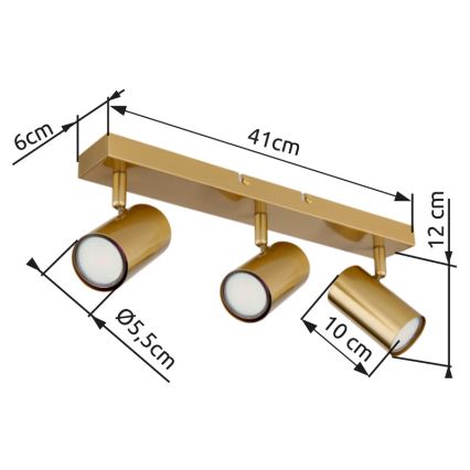 Globo - Точечный светильник 3xGU10/35W/230V золотистый