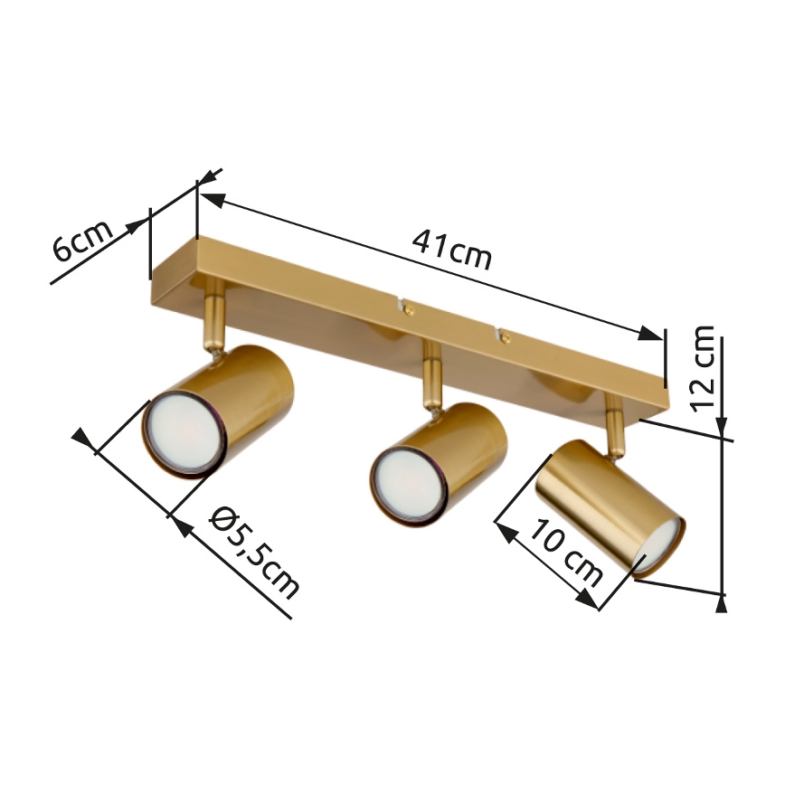 Globo - Точечный светильник 3xGU10/35W/230V золотистый