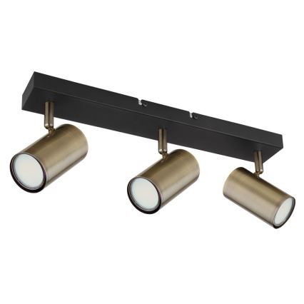 Globo - Точечный светильник 3xGU10/35W/230V черный/латунь