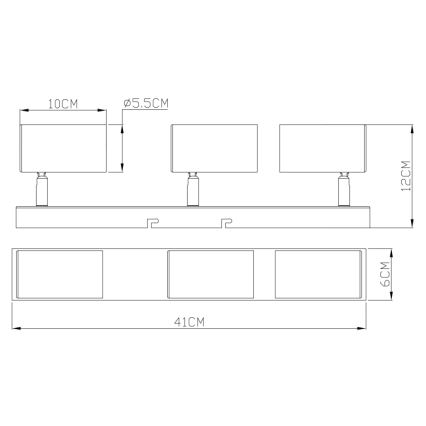 Globo - Точечный светильник 3xGU10/35W/230V черный/латунь