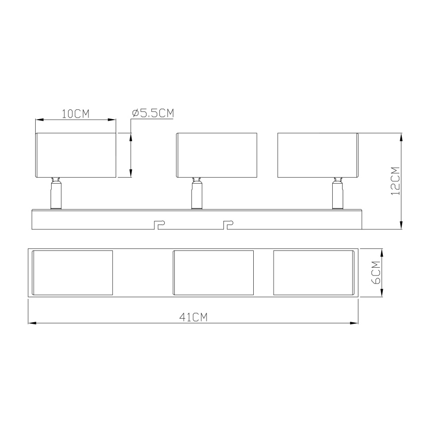 Globo - Точечный светильник 3xGU10/35W/230V черный/латунь