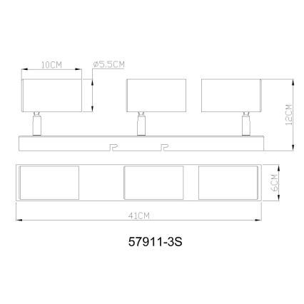 Globo - Точечный светильник 3xGU10/25W/230V