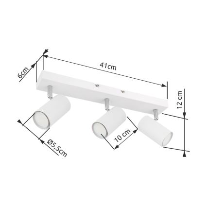 Globo - Точечный светильник 3xGU10/35W/230V белый