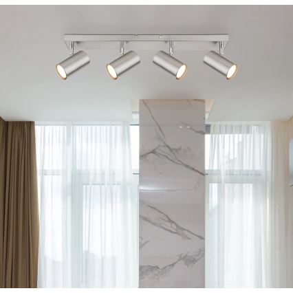 Globo - Точечный светильник 4xGU10/25W/230V матовый хром