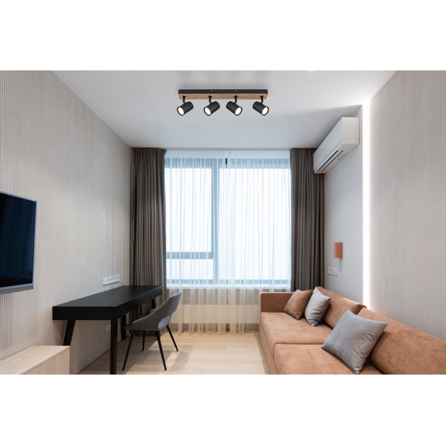 Globo - Точковий світильник 4xGU10/35W/230V чорний/коричневий