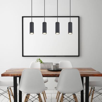 Globo - Люстра на тросі 4xGU10/35W/230V чорна