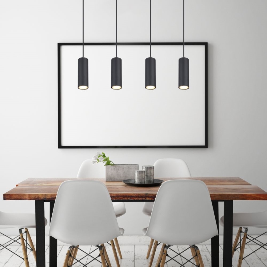 Globo - Люстра на тросі 4xGU10/35W/230V чорна