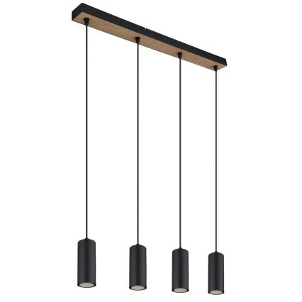 Globo - Підвісна люстра 4xGU10/35W/230V чорний/коричневий
