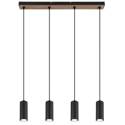 Globo - Підвісна люстра 4xGU10/35W/230V чорний/коричневий