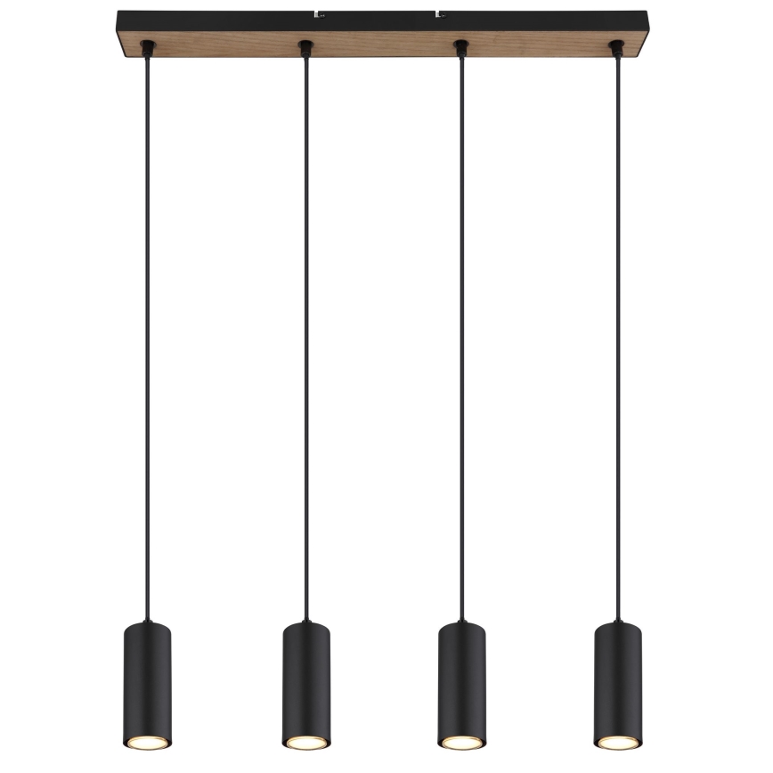 Globo - Підвісна люстра 4xGU10/35W/230V чорний/коричневий