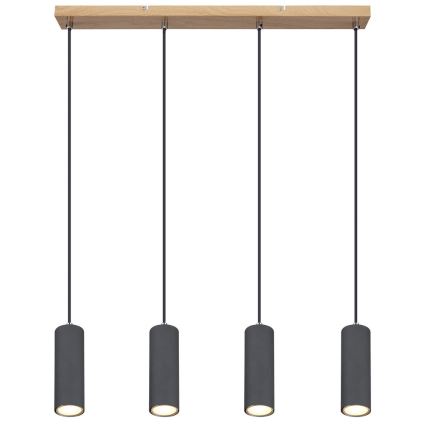 Globo - Підвісна люстра 4xGU10/35W/230V сірий/коричневий