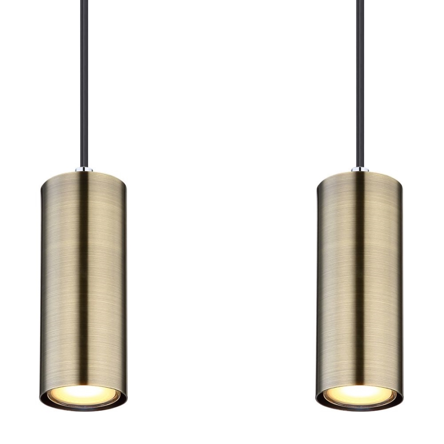 Globo - Люстра на тросі 4xGU10/35W/230V чорний/латунь