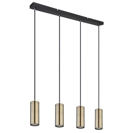 Globo - Подвесная люстра 4xGU10/35W/230V черная/латунь