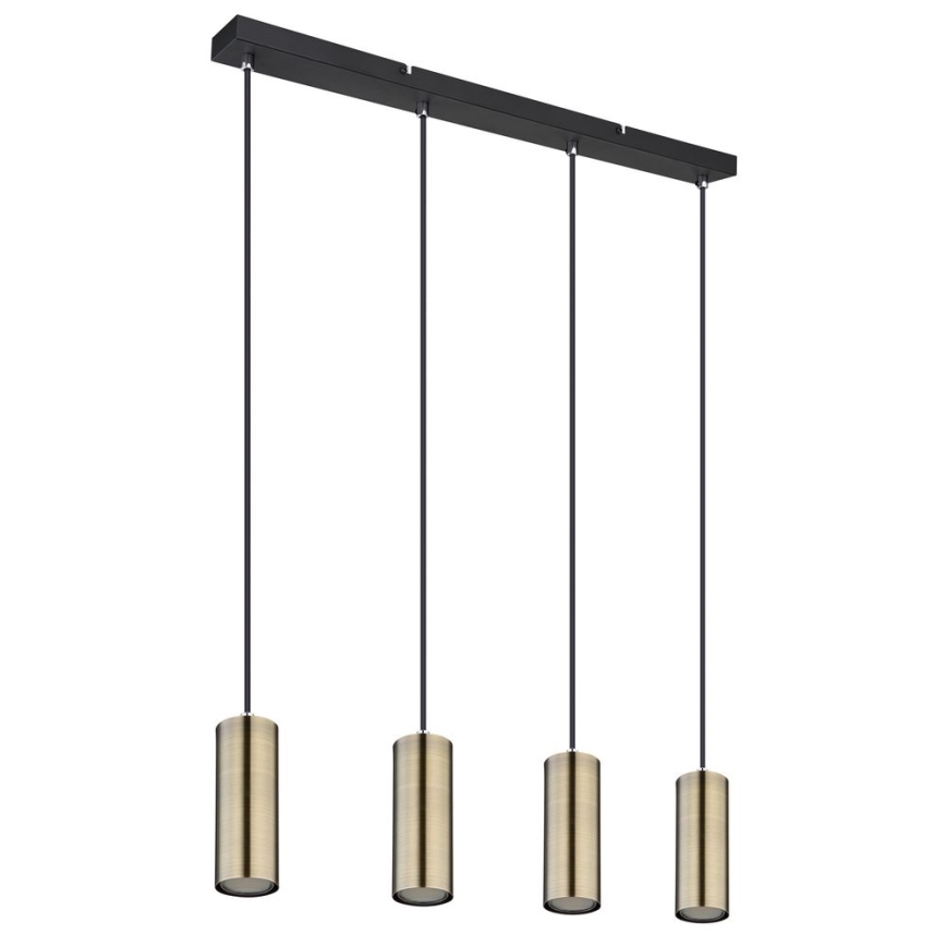 Globo - Подвесная люстра 4xGU10/35W/230V черная/латунь