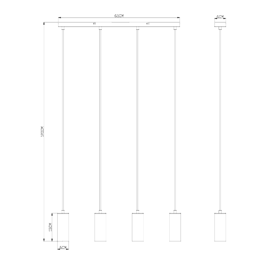 Globo - Подвесная люстра 4xGU10/35W/230V черная/латунь