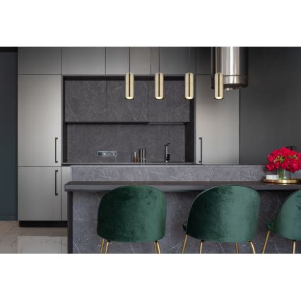 Globo - Подвесная люстра 4xGU10/35W/230V черная/латунь