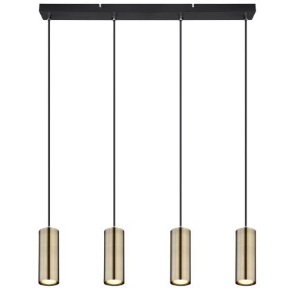 Globo - Подвесная люстра 4xGU10/35W/230V черная/латунь