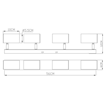 Globo - Точечный светильник 4xGU10/35W/230V черный/латунь