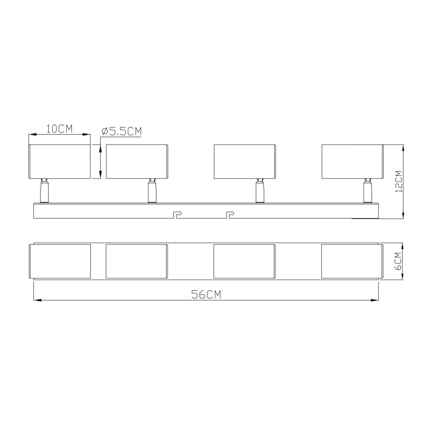 Globo - Точечный светильник 4xGU10/35W/230V черный/латунь