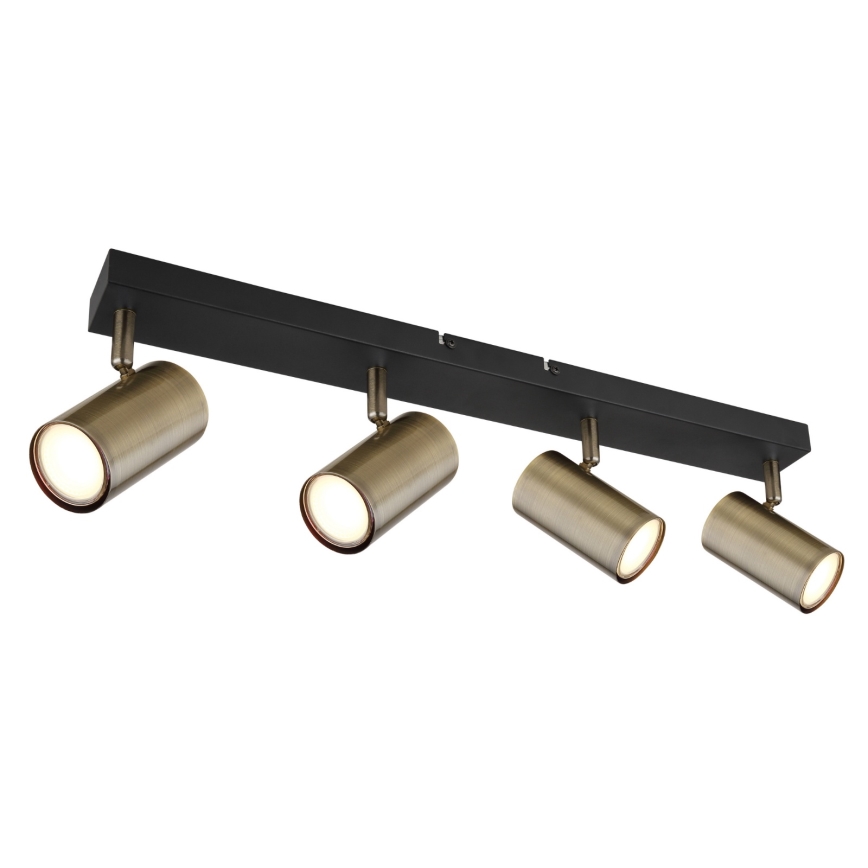 Globo - Точковий світильник 4xGU10/35W/230V чорний/латунь