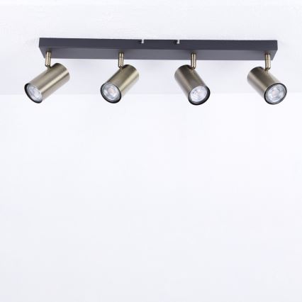 Globo - Точковий світильник 4xGU10/35W/230V чорний/латунь