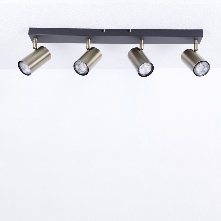 Globo - Точковий світильник 4xGU10/35W/230V чорний/латунь