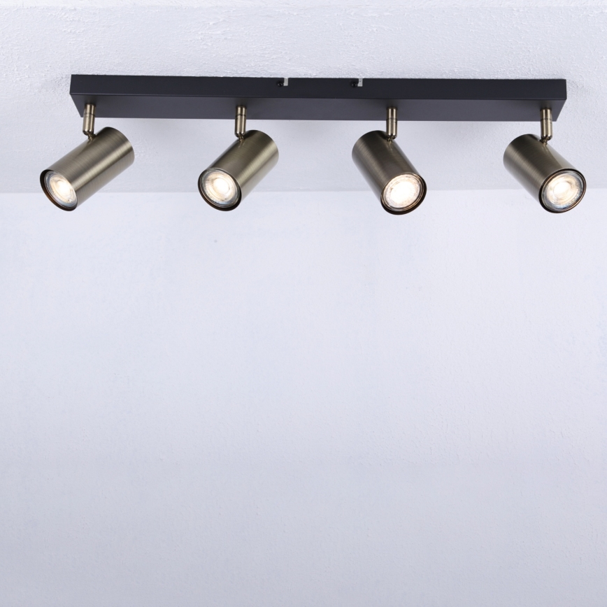 Globo - Точковий світильник 4xGU10/35W/230V чорний/латунь