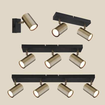 Globo - Точковий світильник 4xGU10/35W/230V чорний/латунь