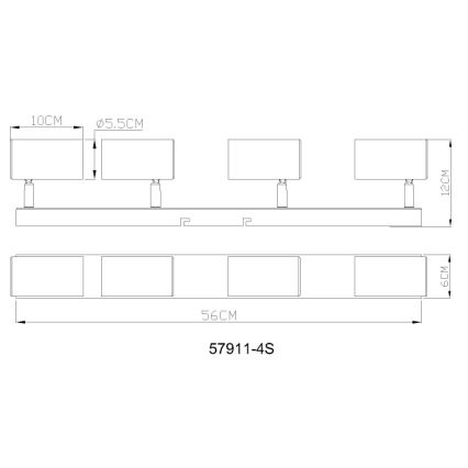 Globo - Точечный светильник 4xGU10/25W/230V