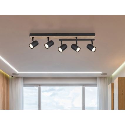 Globo - Точечный светильник 5xGU10/35W/230V черный/коричневый