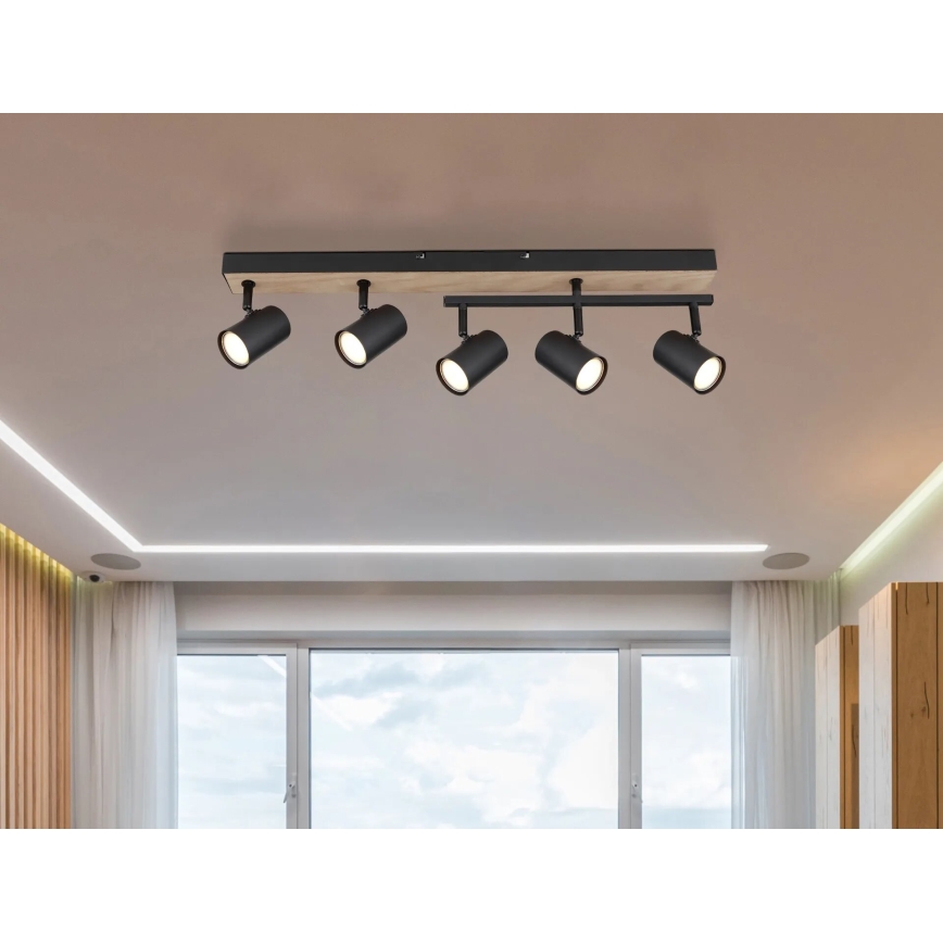 Globo - Точечный светильник 5xGU10/35W/230V черный/коричневый