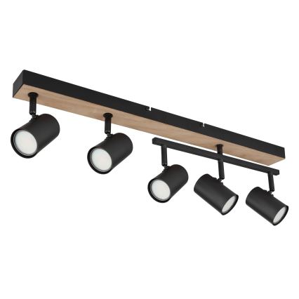 Globo - Точечный светильник 5xGU10/35W/230V черный/коричневый
