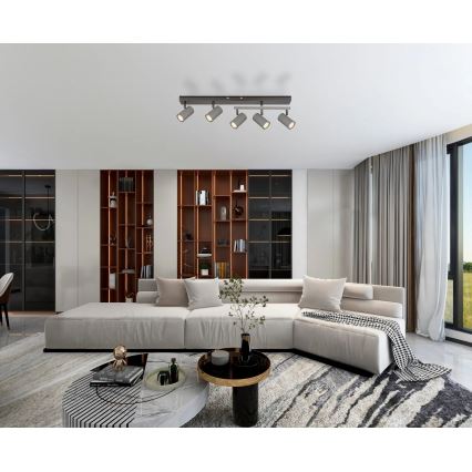 Globo - Точечный светильник 5xGU10/35W/230V серый