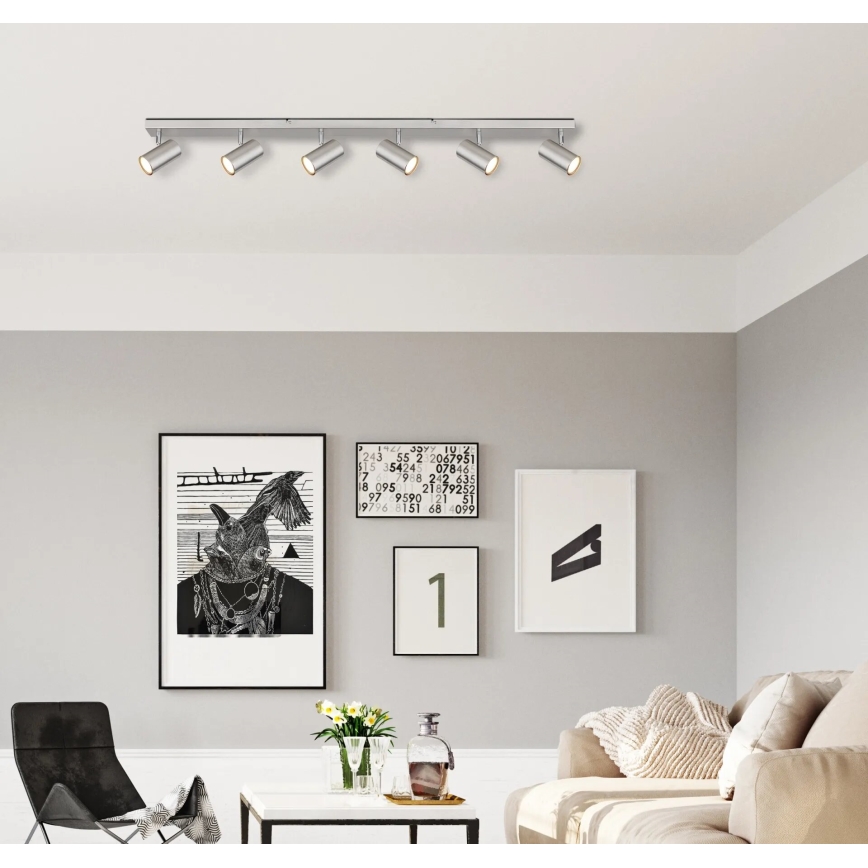 Globo - Точечный светильник 6xGU10/35W/230V матовый хром