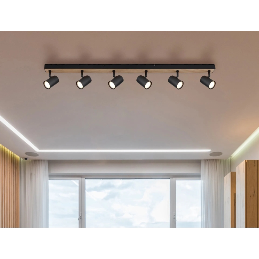 Globo - Точечный светильник 6xGU10/35W/230V черный/коричневый