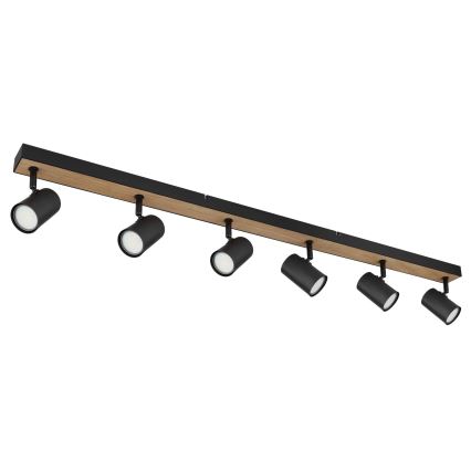 Globo - Точковий світильник 6xGU10/35W/230V чорний/коричневий