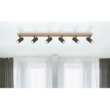 Globo - Точковий світильник 6xGU10/35W/230V коричневий/чорний