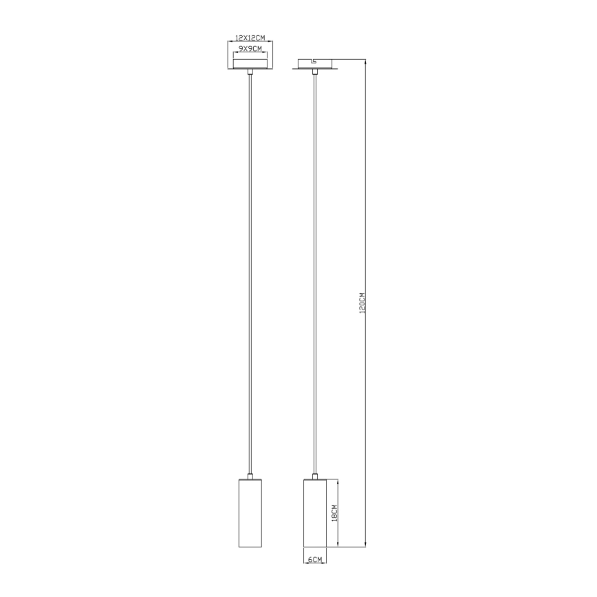 Globo - Підвісна люстра 1xGU10/35W/230V чорний