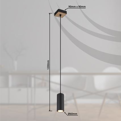 Globo - Підвісна люстра 1xGU10/35W/230V чорний/коричневий