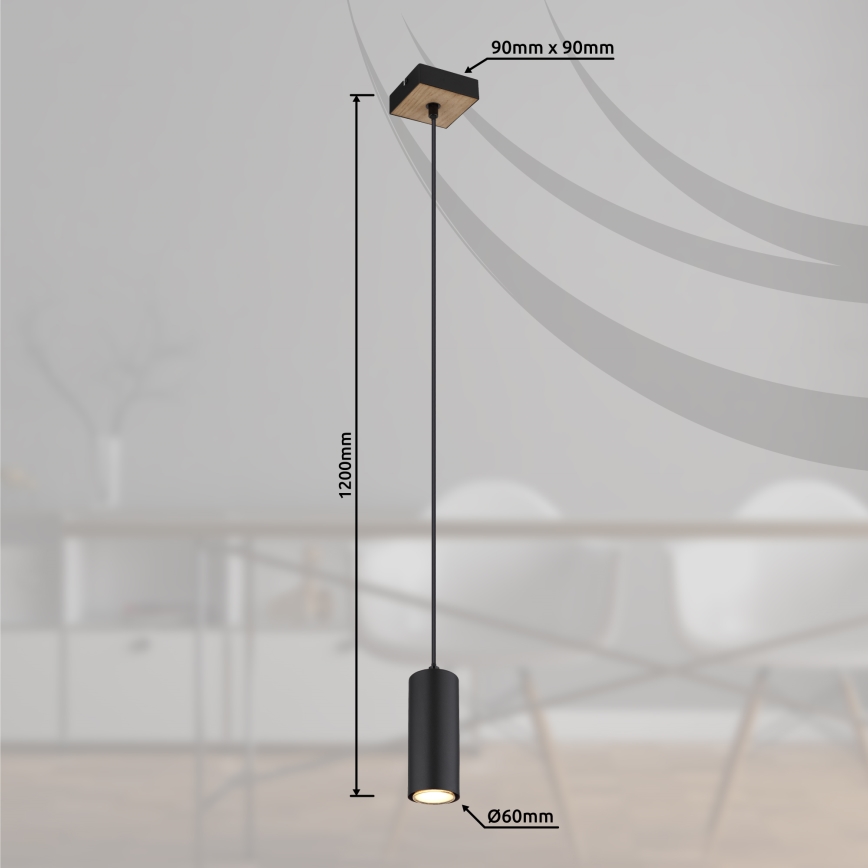 Globo - Підвісна люстра 1xGU10/35W/230V чорний/коричневий