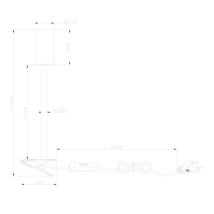 Globo - Гнучка лампа з кліпсою 1xGU10/25W/230V чорна
