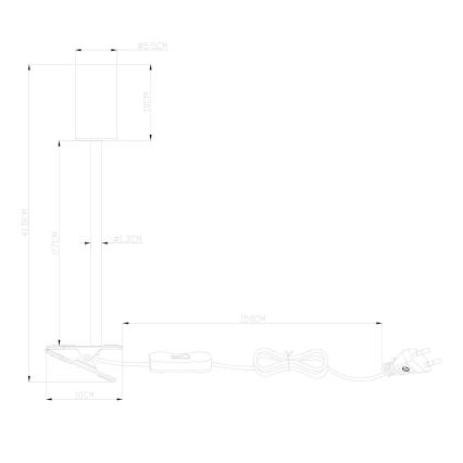 Globo - Гнучка лампа з затискачем 1xGU10/25W/230V чорний