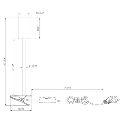 Globo - Гибкая лампа с зажимом 1xGU10/25W/230V серый/коричневый