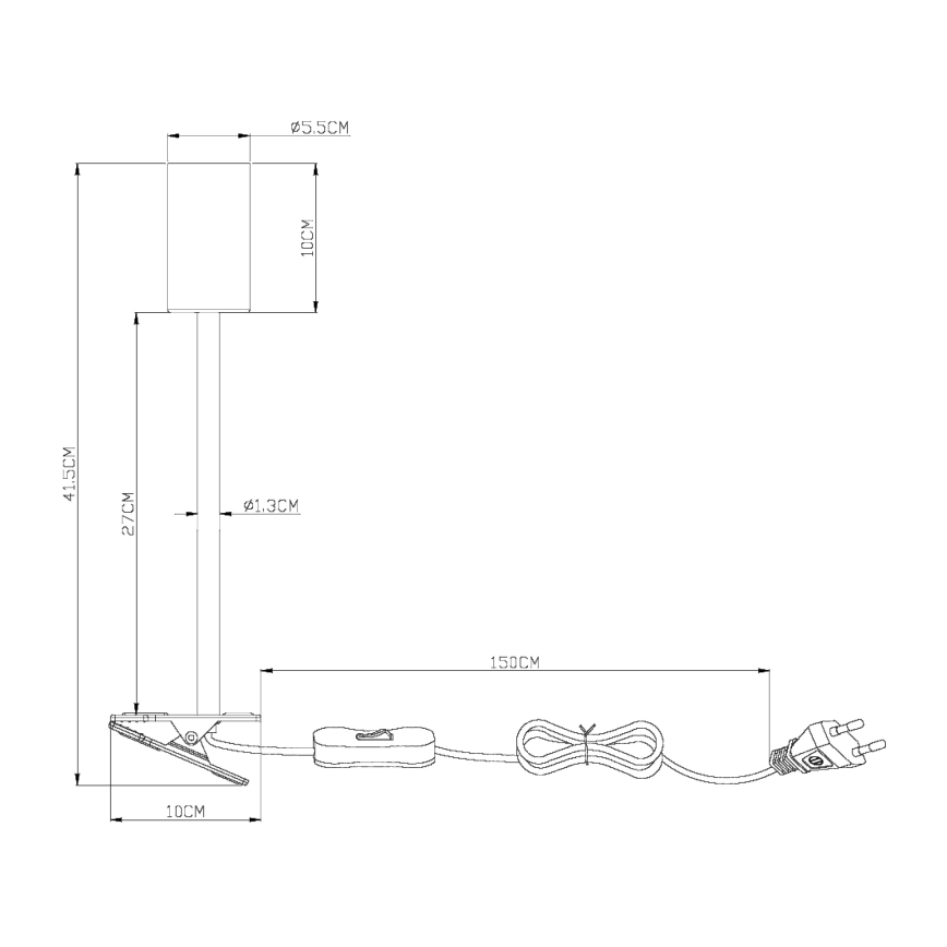 Globo - Гибкая лампа с зажимом 1xGU10/25W/230V серый/коричневый