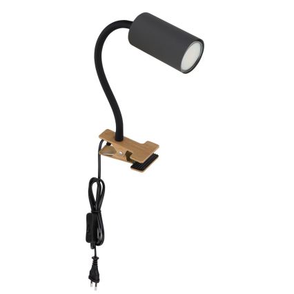 Globo - Гнучка лампа з кліпсою 1xGU10/25W/230V сірий/коричневий