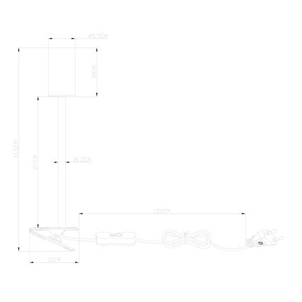 Globo 57911KW - Гнучка лампа з затискачем ROBBY 1xGU10/25W/230V білий